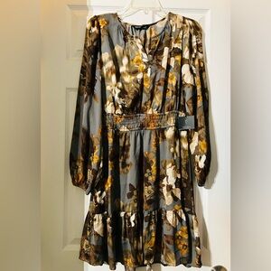 Simply Vera Vera Wang Floral Long Sleeve Dress Medium NWT